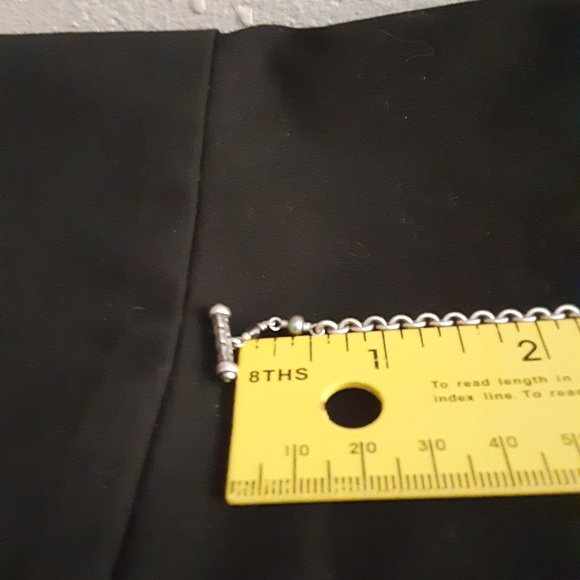 SILVER TONE NECKLACE/SIMULATED PEARL/15' - Picture 4 of 5